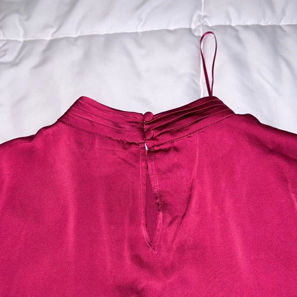 Silky Long Sleeve Blouse in Deep Raspberry - Picture 2 of 4